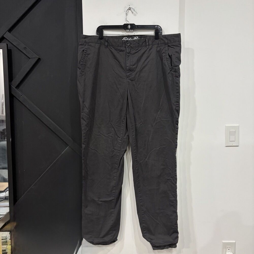 Eddie Bauer Gray Charcoal LegendWash Women’s Pants Tall 20 Flannel Lined